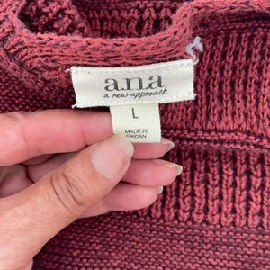 Ana A New Approach Womens Tank Sweater Sleeveless Knit 100% Cotton Large Red Rus thumbnail 2