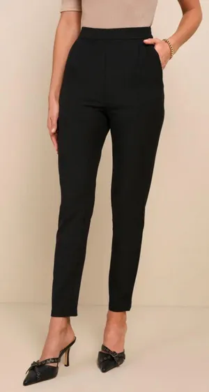 Lulus Black Trouser Pants thumbnail 1