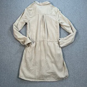 Dear John Shirt Dress Women's X-Small Beige Long Sleeve Collared Mini Utility thumbnail 10