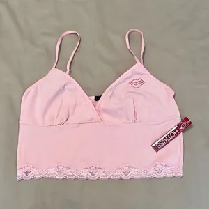NWT Hot Kiss size medium adorable soft pink bralette crop top adjustable straps thumbnail 2