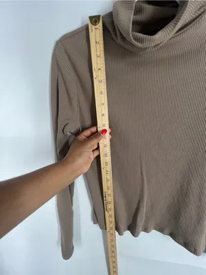 Old‎ Navy Ribbed Turtleneck Top Size M NWT Brown thumbnail 9