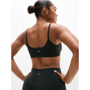 New Athleta M Square Neck Bra Elm Green Medium Cup A-C thumbnail 2
