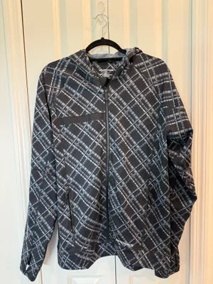 Brooks Mens Plaid Hooded Running Jacket Shelter Technology thumbnail 2
