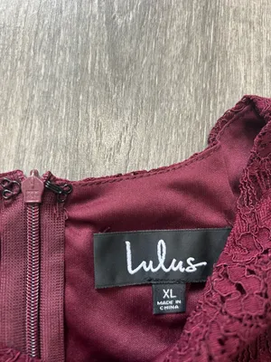 New Lulus Take Me to Brunch Burgundy Lace Shift Dress Size Medium/XL MSRP $49 thumbnail 8