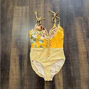 Albion Fit The Rachel Yellow Floral One-Piece Size Medium thumbnail 2