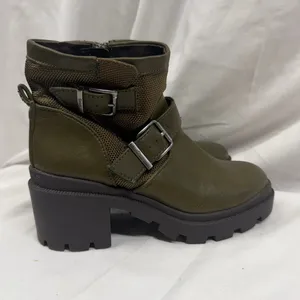 Circus By Sam Edelman Women's Platform Ankle Moss Moto Boots‎ Green Size 5M thumbnail 2