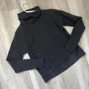 Lululemon Pullover Sweater stress less turtleneck womens Black size 6 athleisure thumbnail 3