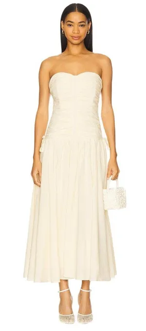 ASTR the Label Zori Dress in Cream Large New Womens Midi thumbnail 1