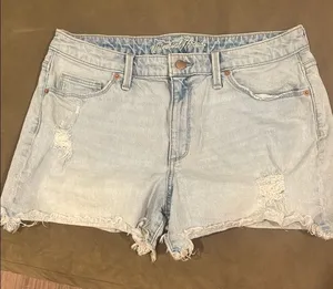 American Threads Blue Jean Shorts Distressed Cut-Off thumbnail 1