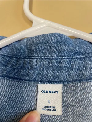 Old Navy Women’s Denim Medium Wash Blue Casual Preppy Button-Up Shirt Dress thumbnail 5