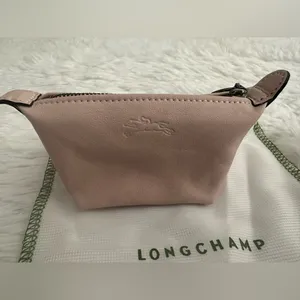 New Longchamp Le Pliage‎ Pale Pink Leather Coin Purse thumbnail 5