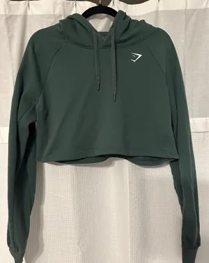 Gymshark Cropped Green Hoodie thumbnail 1