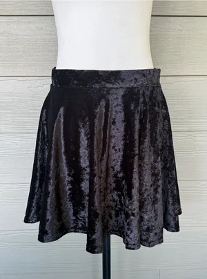 Urban Coco Velvet Skater Skirt thumbnail 1