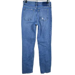 Abercrombie & Fitch 90s Straight Low Rise Distressed Jeans Size 27 Tall (4L) thumbnail 3