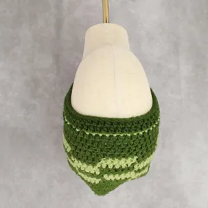 Green Cable Knit Y2K Vintage Hippy Cottage Boho Skater Bucket Beanie Cap‎ Hat thumbnail 2