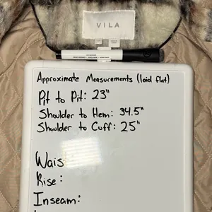 VILA Virooma Birch Check Wool Pea Coat Size M Plaid Quiet Luxury thumbnail 6