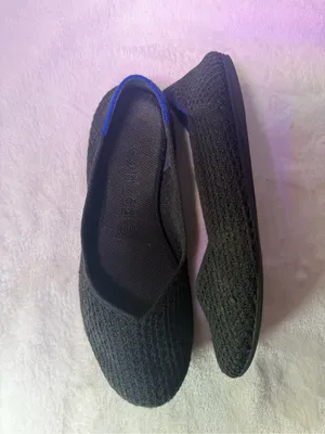 Rothy's Black Knit Ballet Flat with Blue Accent thumbnail 6