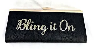 Bling It On Black Sequin Gold Clutch Bag Sequin INC Holiday Date Formal Party thumbnail 1