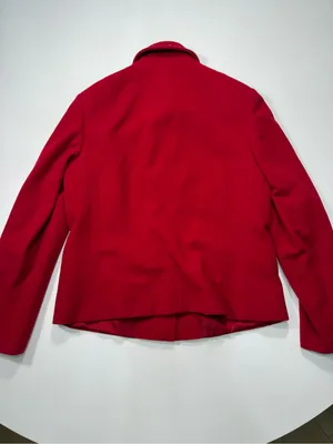 Casual Corner Wool Blend Women's Vibrant Red Button Jacket Size L thumbnail 9