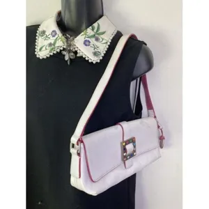 dooney and bourke mini purse white leather tote thumbnail 6