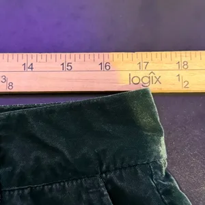 Old Navy Green Velvet Wide Leg Pants Womens L Taylor Trouser Holiday Flare thumbnail 9