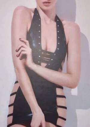 Cut Out Halter Dress Black Size L thumbnail 1