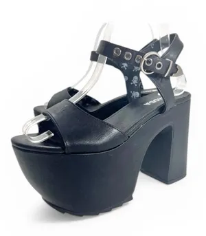 Dolls Kill LAMODA BLACK “WORK THAT” PLATFORM HEELS thumbnail 1