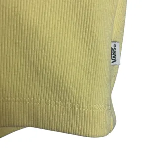 Vans Women's XS Cassie Polo Pale Yellow Casual V-neck Ribbed Skater Casual‎ thumbnail 2