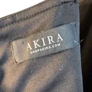 Akira Faux Leather Romper Skort Wrap Front V-Neck Black Vegan‎ L Moto Clubwear thumbnail 3