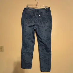 Christopher & Banks Denim Straight Leg Jeans with Floral Pattern thumbnail 8