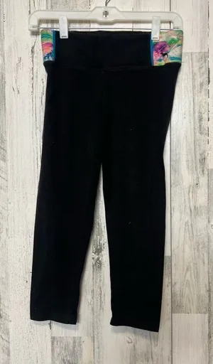 PINK Yoga Victoria’s Secret Cropped Leggings XS Black Workout Pants High Rise At thumbnail 1