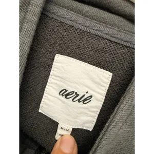 Aerie Chillax Quarter Zip Sweatshirt Charcoal Gray Pullover M thumbnail 4