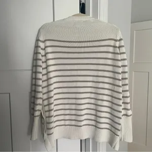 Tuckernuck Striped Sweater Button Sides‎ Cream thumbnail 4