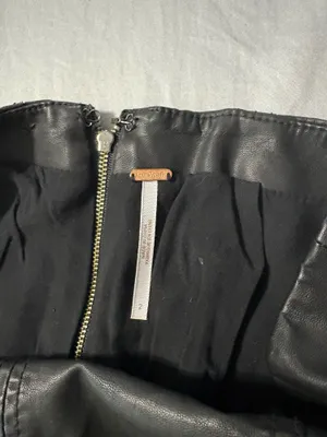 Free people black leather skirt thumbnail 2