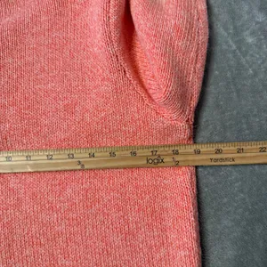 L.L.Bean Cotton Knit Cardigan Sweater Womens M Orange Marbled Layering Preppy thumbnail 9