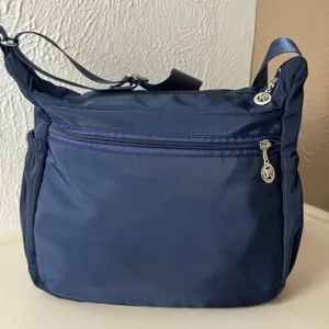 Jiel Shi Navy Blue Nylon Multi-Pocket Crossbody Bag Women Adjustable Strap thumbnail 5