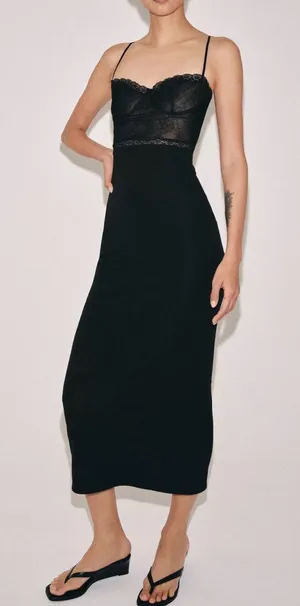 Nwt Zara Combination Lace Dress Size M thumbnail 1