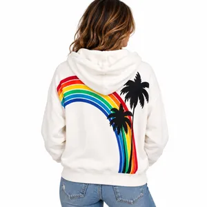 Spiritual Gangster Palm Finn Zip Hoodie Stone Rainbow Sz M thumbnail 10