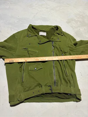 Free people we the free rebel knit oversized Green Women's Moto Jacket large thumbnail 7
