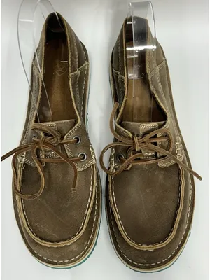 NEW Ariat Women’s Cruiser Castaway Shoes Sz 9.5 B Brown Leather Lace Up Moc Toe thumbnail 3