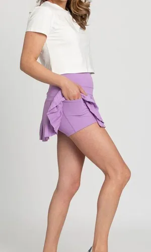 GOLD HINGE XL Purple Pleated Tennis Golf Skirt Built In Spandex Shorts Athletic thumbnail 2
