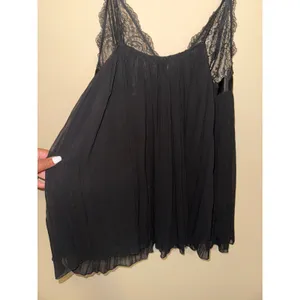 Victoria's Secret Black Lace Pleated Babydoll Chemise Lingerie XL Dark Romance thumbnail 5