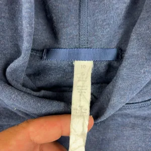 Lululemon Hoodie Womens 10 Blue Lightweight Cropped Pullover Raglan Logo Top thumbnail 6