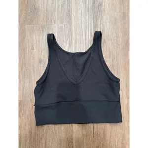 Lululemon Ebb to Street Ribbed Tank Top Black V-Back Activewear Crop thumbnail 2