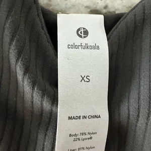 Colorfulkoala Dark Gray Ribbed Crop Top thumbnail 2