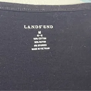 Lands' End Navy Blue Black Drape Neck Blouse Medium thumbnail 4