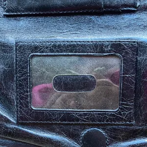 HOBO INTERNATIONAL~LAUREN~VINTAGE HYDE Leather Clutch Double Frame Wallet BLACK thumbnail 5