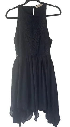 Abercrombie & Fitch Women Medium Blue‎ Lace Chiffon Fairy Grunge Mini Dress thumbnail 1