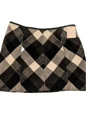Free People Twiggy Herringbone Plaid Mini Skirt Size 8 NWT thumbnail 2