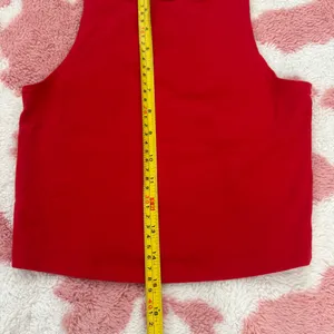 Y2K Cherry Red High Neck Crop Tank Top ❤️ Coquette Clean Girl Baddie Basic thumbnail 3